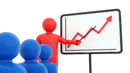 Business Presentation with Upward Trend Chart