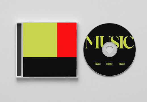 Modern CD Cover Mockup PSD