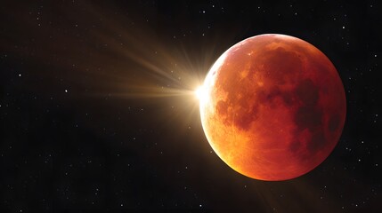 Eerie Crimson Lunar Eclipse: A Celestial Spectacle of Light and Shadow Across the Universe, Revealing Cosmic Mystery and Captivating the Night Sky Wonder 185