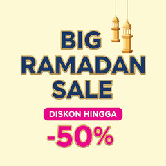 Obraz premium Big Ramadan Sale Vector Design