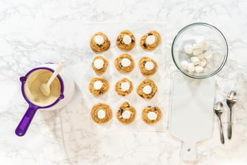 Adding Marshmallows to Ghost Chocolate Chunk Cookies