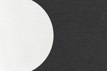 Black paper texture background with white semicircle and copy space for banner, presentation, template
