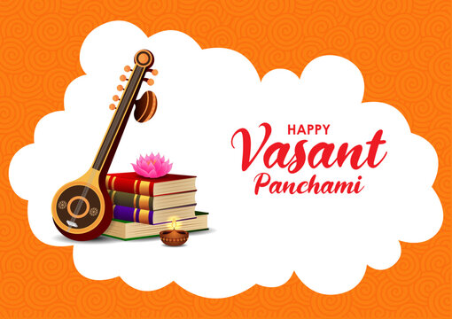 vector illustration of Goddess Saraswati for Vasant Panchami Puja of India