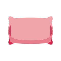 Pink pillow vector clipart isolated on white, soft cushion illustration for decor