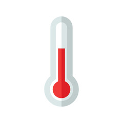 Thermometer vector clipart with red temperature indicator isolated on white background