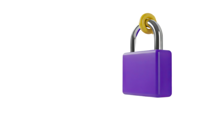 Purple Padlock with Yellow Loop