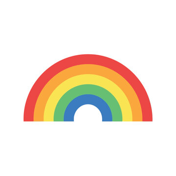Rainbow vector clipart colorful minimalist arch illustration for kids and decor