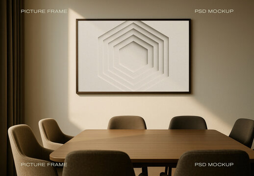 Modern Office Meeting Room Design Frame Mockup PSD