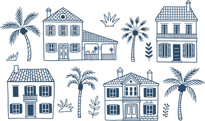 Large collection of traditional Chinese New Year decorative elements featuring red lanterns, oriental flowers, auspicious clouds, and symbolic patterns in a modern gradient flat vector style.