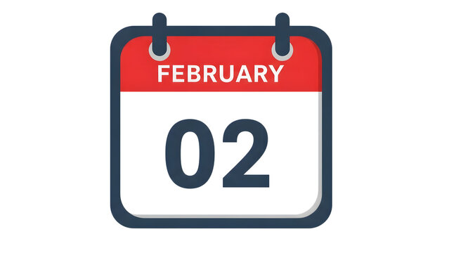 Groundhog day february 2nd calendar icon isolated on transparent background
