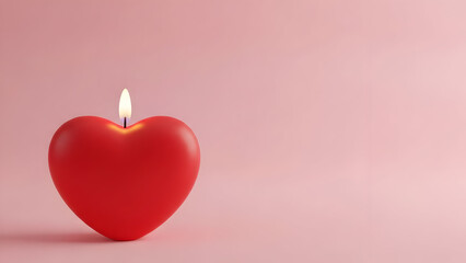 Romantic valentine's day heart shaped candle for love and amore