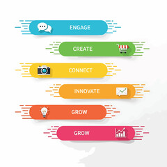 Creative Business Infographic With Modern Rounded Buttons