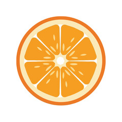 Orange slice vector clipart isolated, citrus fruit illustration, flat design icon