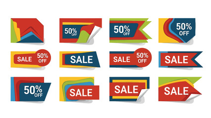 Sale Badges and Discount Tags Vector Set