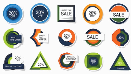 Fototapeta premium Sale Label Icons Set