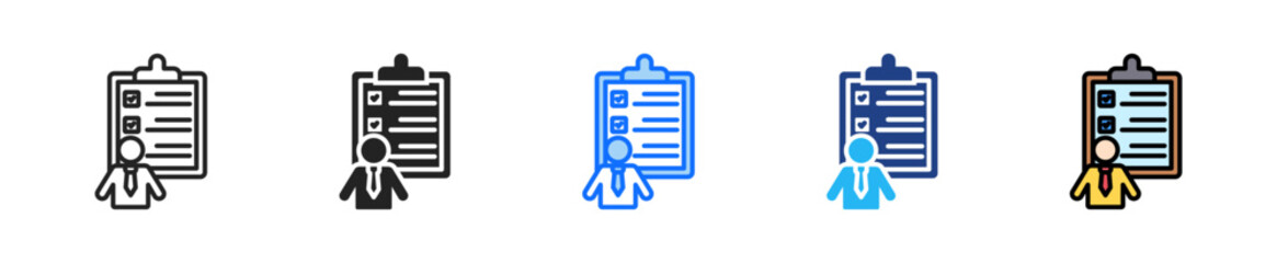 Traineeship Icon Set Multiple Style Collection