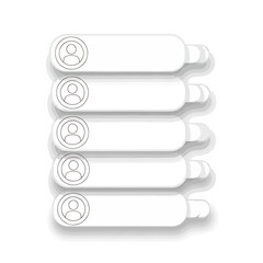 Five White List Items With User Icons