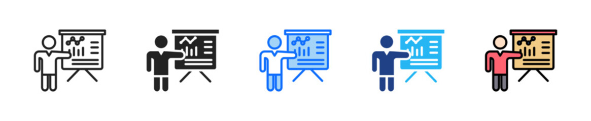 Trainee Program Icon Set Multiple Style Collection