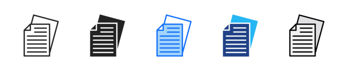 Trainee Document Icon Set Multiple Style Collection
