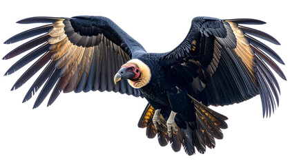 Obraz premium Vector illustration of a wild bald eagle with spread wings flying in the sky as a symbol of nature and freedom