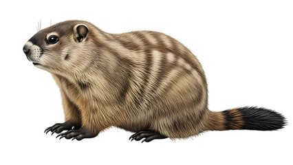 Fototapeta premium Groundhog day animal isolated on transparent background cute rodent