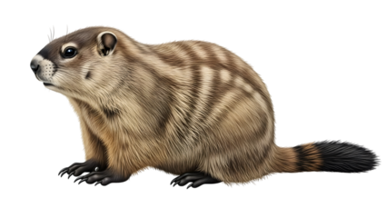 Groundhog day animal isolated on transparent background cute rodent