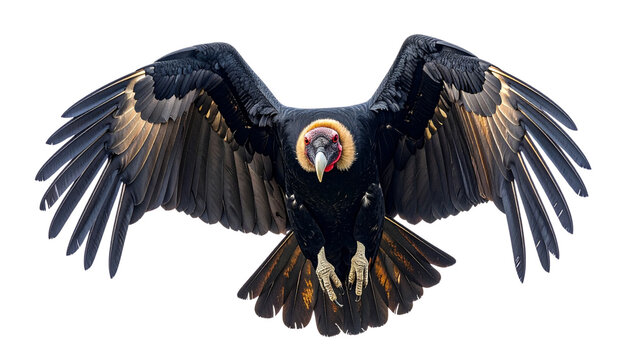 Vector illustration of a wild bald eagle with spread wings flying in the sky as a symbol of nature and freedom