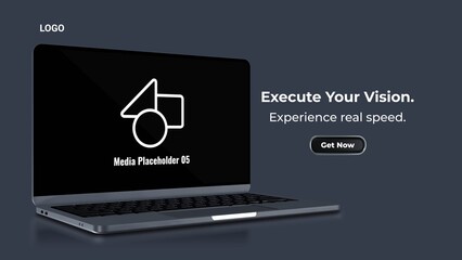 Modern Dark Laptop Product Promo Mockup