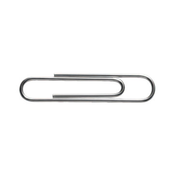 Single paperclip isolated on transparent background