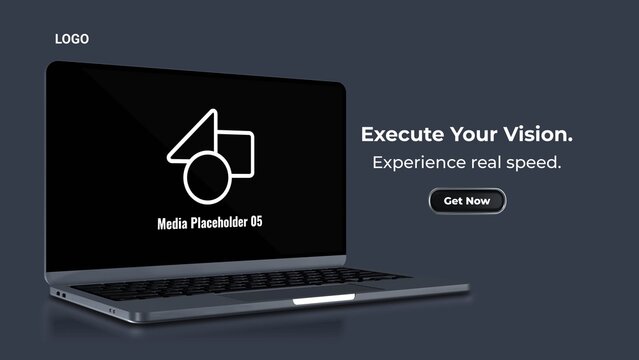 Modern Dark Laptop Product Promo Mockup