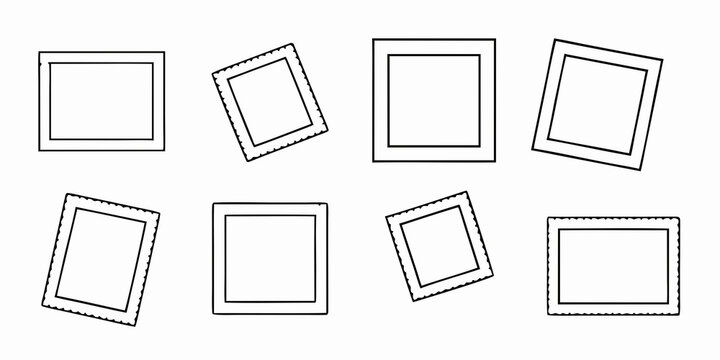 A collection of simple geometric shapes squares and parallelograms