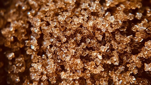 Brown Sugar Crystals Macro Texture