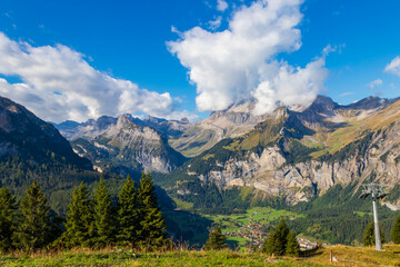 Naklejka premium View of the Swiss Alps near Kandersteg in Bernese Oberland, Switzerland