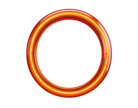 Glowing orange double neon circle isolated against a black background
