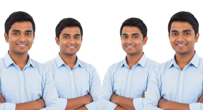 Corporate people standing confidently on white background  - Powered by Adobe