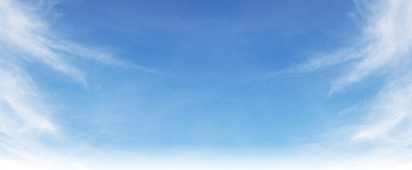 Blue sky weather background cloud nature colours summer day heaven white light air purity dreamy hope. Clear blue sky white cloud view heaven background weather climate air day sunlight light colours.