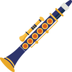 Clarinet white background vector icon
