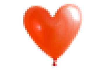 pixel mosaic Inflatable balloon in the form of a heart