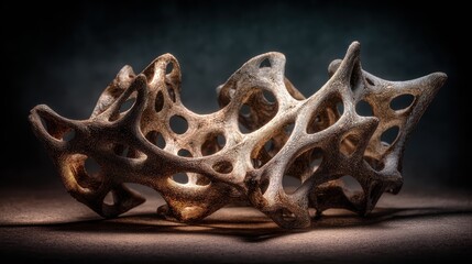 Living materials forming organic architectural structures with nature technology hybrid concept for future sustainable biomimicry design, innovative construction and experimental biodesign research.