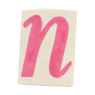 PNG Pink handwritten letter N