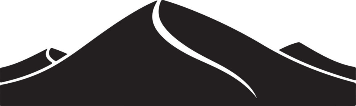Bilma Erg dune icon in silhouette. vector