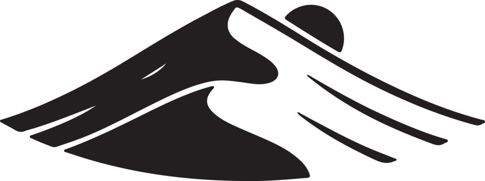  Bilma Erg dune icon in silhouette.