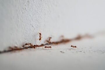 Ant Trail Entering Home Through Wall Crack