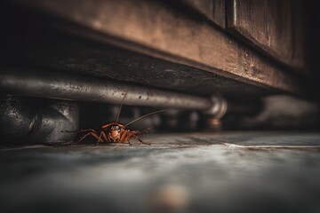 Cockroach Hiding Under Kitchen Sink Cabinet
