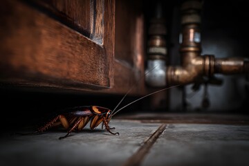 Cockroach Hiding Under Kitchen Sink Cabinet