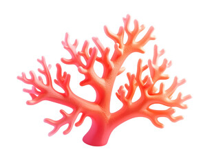 Obraz premium Vivid, stylized coral reef branch isolated against a stark black background