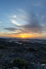 Mount Guaza, sunrise on the volcanic plateau. Tenerife, Los Cristianos Canary Islands