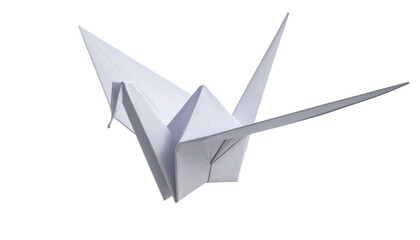 Colorful origami birds are flying against a white background