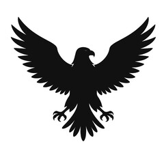Fototapeta premium Silhouette of eagle with open wings