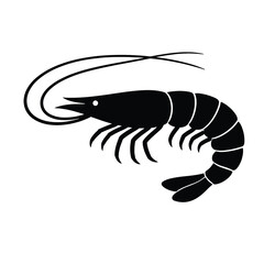 Fototapeta premium Silhouette of shrimp with long antennae